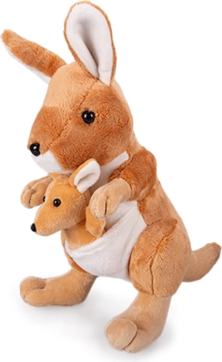 Cangur de pluș cu pui 29 cm