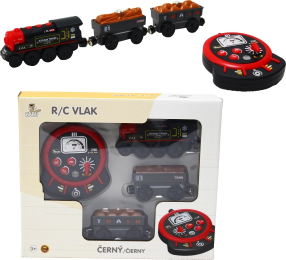 Babu tren cu abur R/C – negru