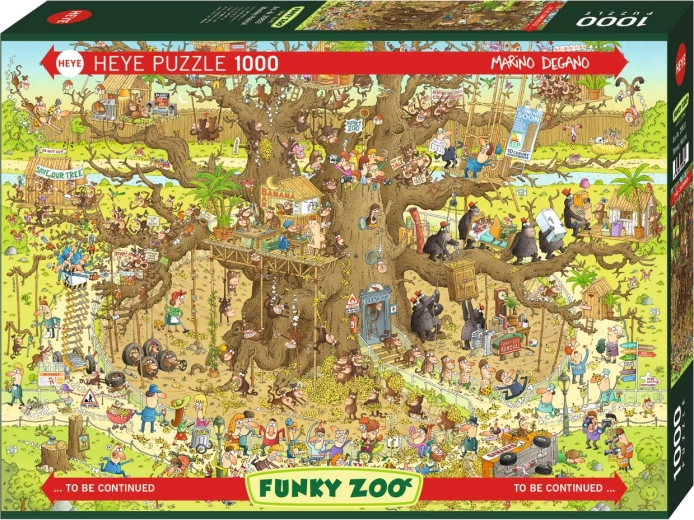 Puzzle HEYE ZOO Nebună: Țarcul maimuțelor, 1000 de piese