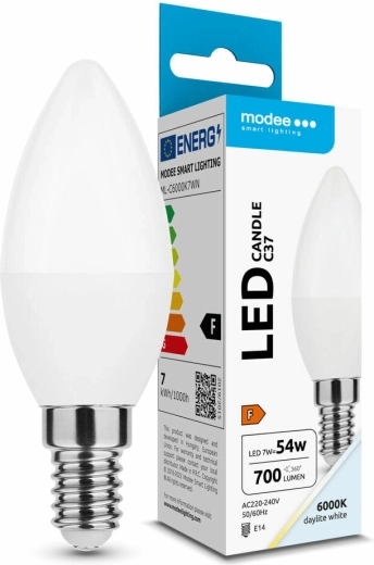 Bec LED tip lumânare 7 W E14 alb rece