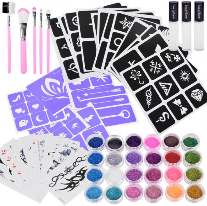 Tatuaje cu brocart pentru copii – set mare pentru tatuaje temporare