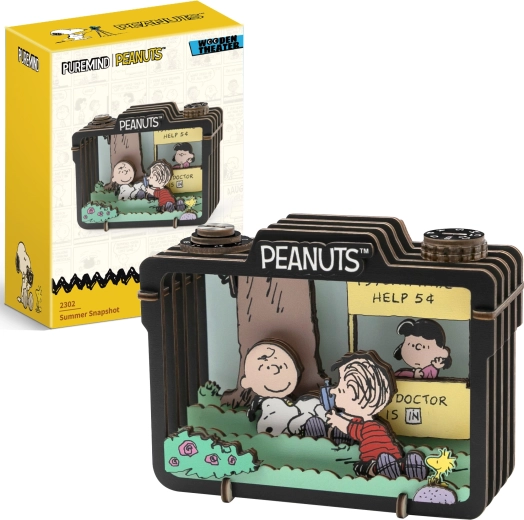 Model 3D din lemn Puremind PEANUTS Snoopy – scenă de vară Summer Snapshot