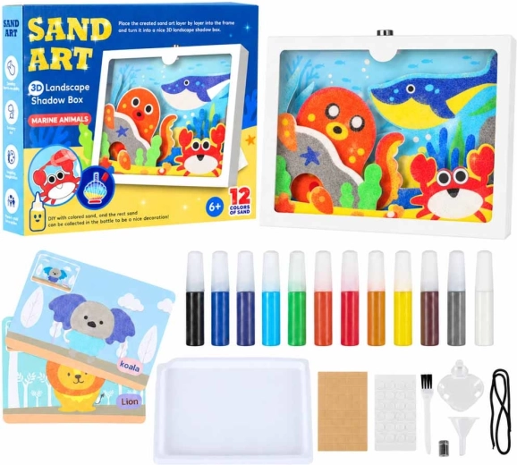 Set de pictură cu nisip 3D – animale marine