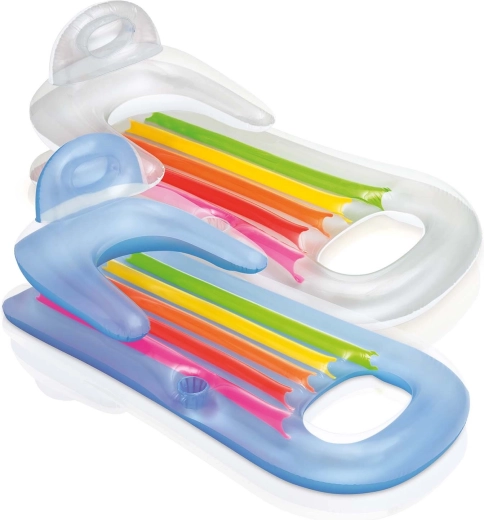 Saltea și fotoliu gonflabil 2‑în‑1 pentru apă INTEX King Cool 160 × 85 cm albastru