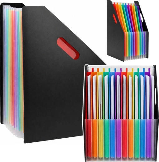 Organizator tip acordeon pentru documente A4, 13 compartimente, negru - 1 bucată