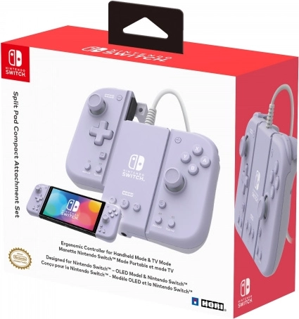 Set Hori Split Pad Pro Attach – controller lavandă pentru Nintendo Switch