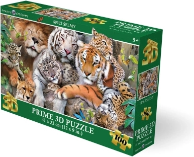 Puzzle 3D feline adormite 100 piese
