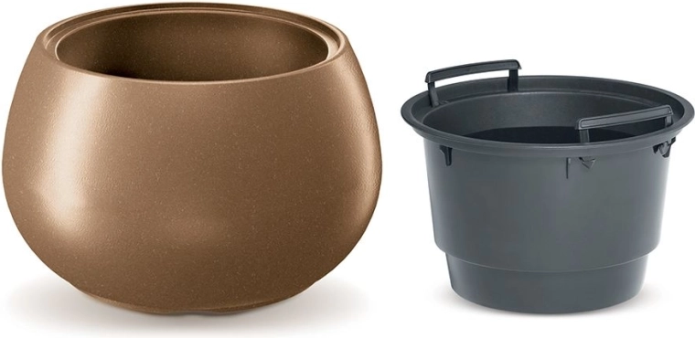 Ghiveci HEOS ECO WOOD cu inserție 43,6 cm naturo