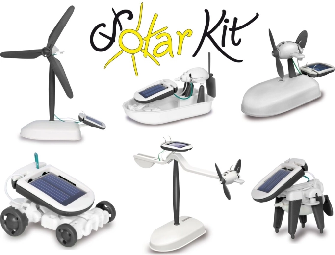 JAMARA kit de construcție solară 6 în 1 alb-negru