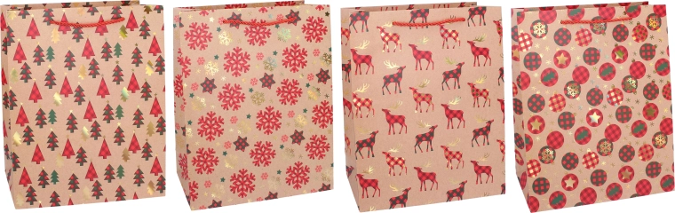Pungă cadou de Crăciun L 31 × 42 × 12 cm - 1 bucată