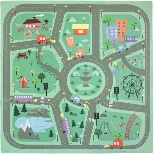 FreeOn Free2Play saltea de joacă din spumă puzzle Road (9 piese)