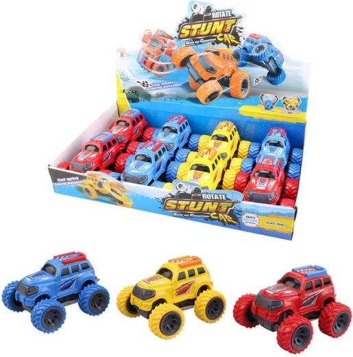 Mașinuță de cascadorii pentru teren cu mecanism cu inerție și roți mari 19 cm - 1 bucată