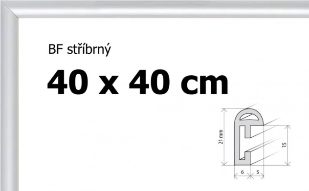 Ramă din plastic 40 × 40 cm – argintie