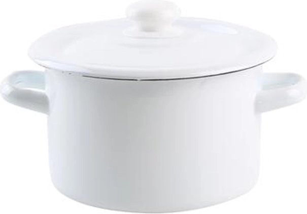 Oală emailată cu capac 2 l – albă