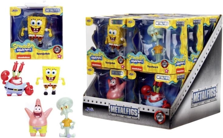 Figurine metalice de colecție SPONGEBOB SQUAREPANTS – 4 tipuri (SpongeBob, Patrick, Squidward, Mr. Krabs) 6,5 cm