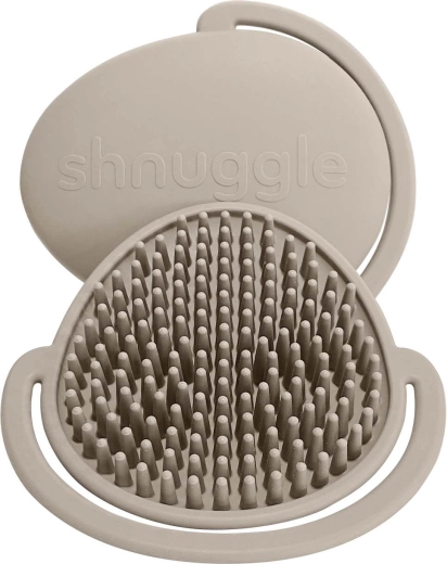 Perie din silicon pentru bebeluși Shnuggle, taupe