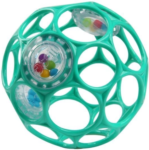 Oball minge zornăitoare Rattle 10 cm, turcoaz închis