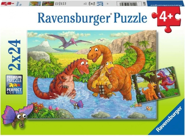Puzzle RAVENSBURGER dinozauri jucăuși 2×24 piese