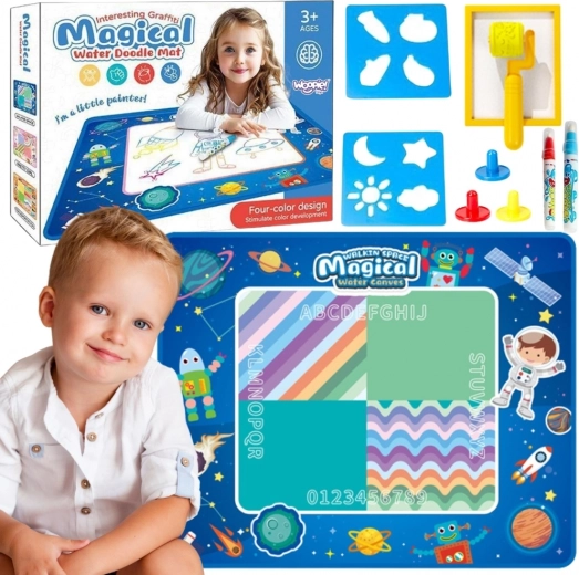 Woopie covoraș de desen cu apă XXL 100 × 80 cm – spațiu, albastru