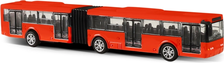 Autobuz urban articulat din metal – roșu, 18 cm