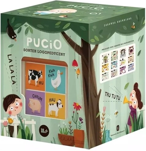 Pucio – sortator logopedic de forme în formă de căsuță (jucărie educațională din lemn)