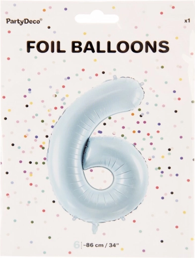 Balon din folie cifra 6 albastru 86 cm