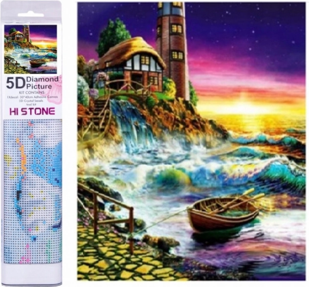 Pictură cu diamante Țărm furtunos 30 × 40 cm