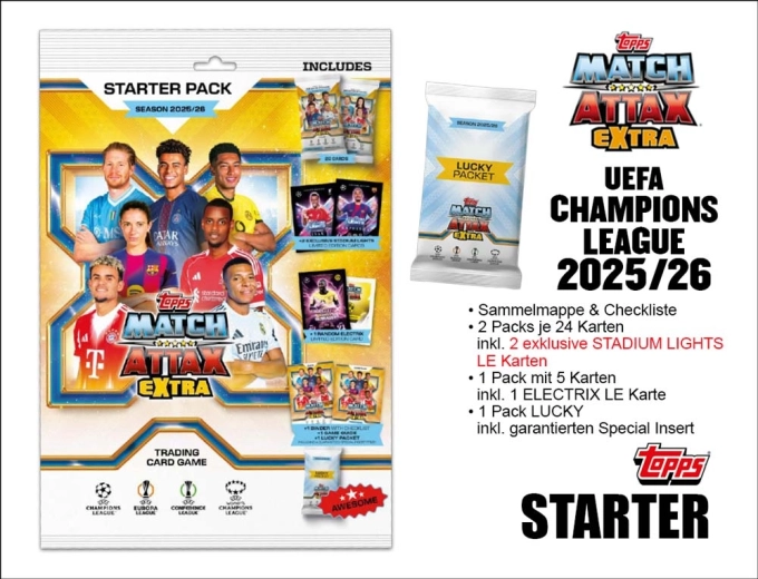 Topps UEFA Champions League Match Attax Extra 2025/2026 set de start
