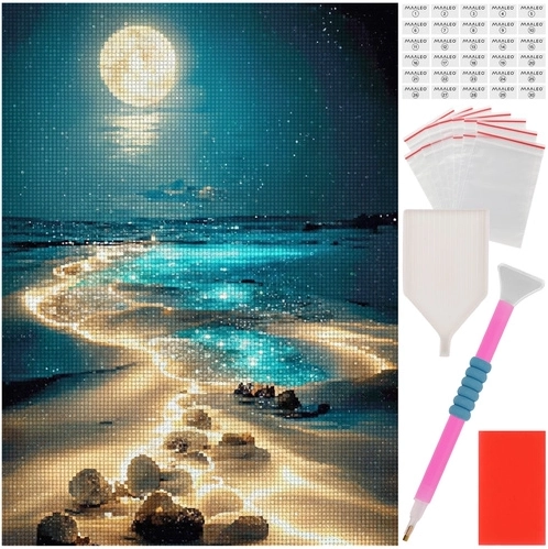 Pictură cu diamante Plajă – 40 × 30 cm MAALEO