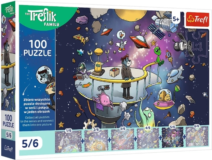 Puzzle 100 piese Treflikové: Bert în spațiu