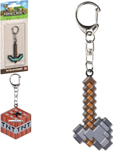 Breloc metalic Minecraft în formă de târnăcop - 1 bucată