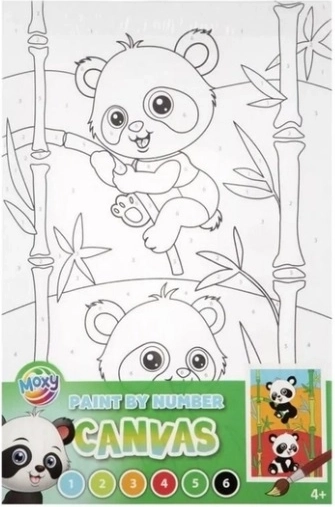 Pictură după numere pe pânză Panda 30 × 19 cm