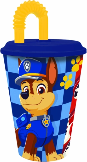 Pahar cu pai PAW Patrol 430 ml din plastic