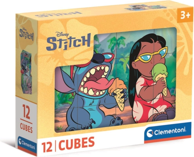 Cuburi puzzle 12 bucăți DISNEY STITCH de la Clementoni