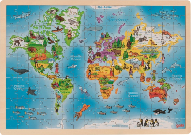 Goki puzzle din lemn Lumea noastră 192 piese
