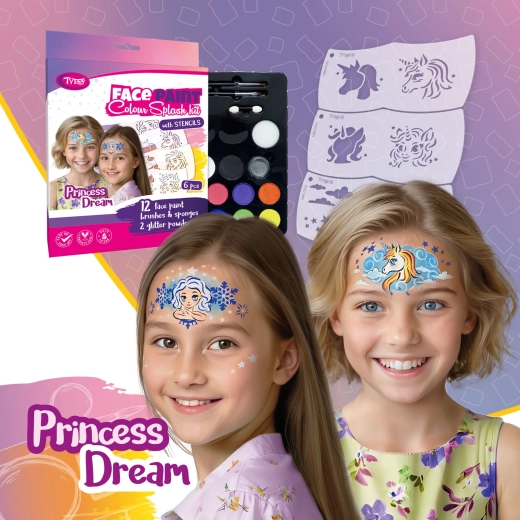 TyToo Princess Dream set de pictură pe față cu șabloane