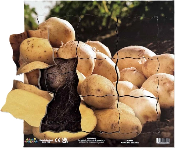 Just Jigsaws Cartoful și etapele sale de creștere vegetativă – puzzle stratificat din lemn, 19 piese