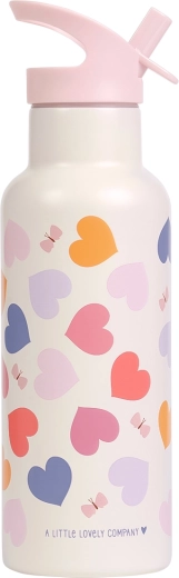 A Little Lovely Company sticlă din inox pentru băut 500 ml cu motiv inimioare