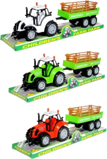 Tractor din plastic cu remorcă - 1 bucată