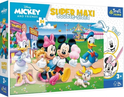 Puzzle 24 piese SUPER MAXI Mickey în parcul de distracții