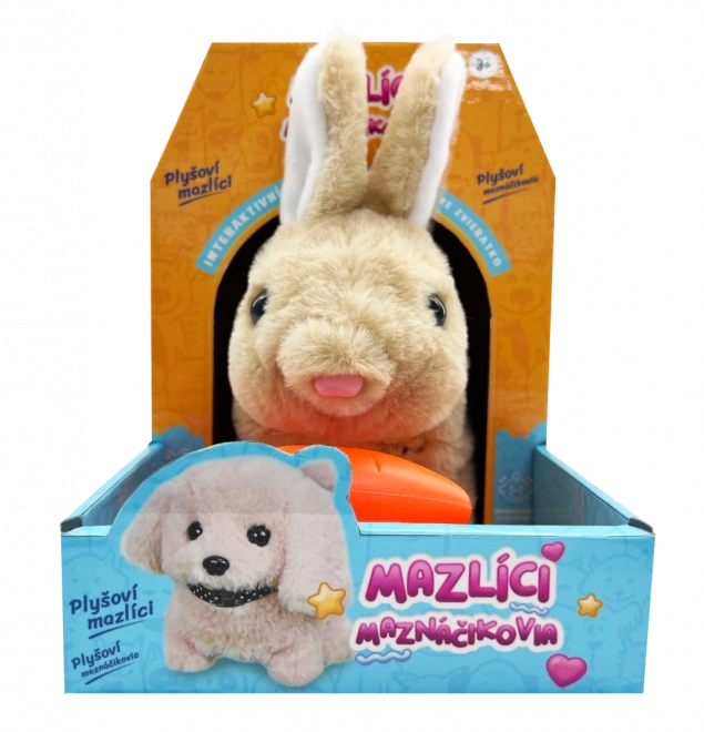 Iepuraș de pluș interactiv cu morcov