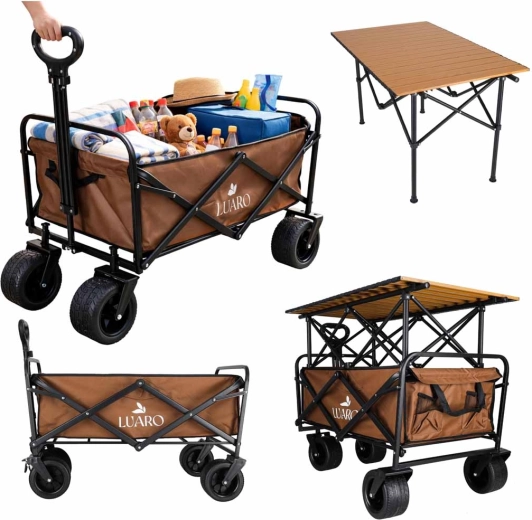 Cărucior de transport pliabil LUARO 2în1 cu măsuță