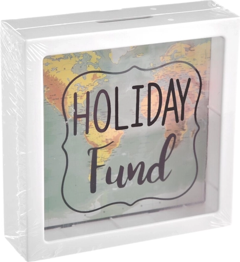 Pușculiță din plastic (UH) cu motiv de hartă Holiday 15 × 5 × 15 cm