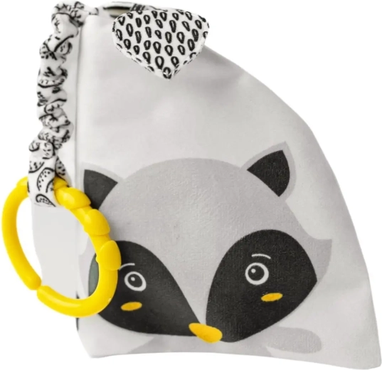 Cărticică senzorială din material textil ratonul Pedro 0+ Mom's Care