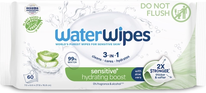 Șervețele umede hidratante WaterWipes cu aloe vera 3 în 1 12×60 buc.