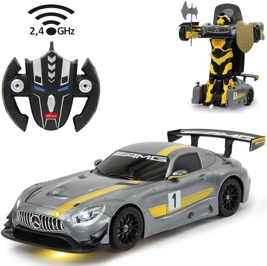 Mașină robot RC transformabilă Jamara Mercedes-Benz AMG GT3, 1:14, 2,4 GHz, gri - 1 bucată