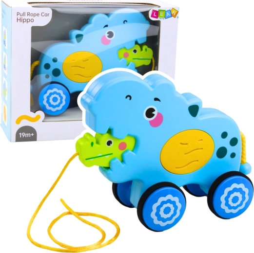 Hipopotam interactiv de tras cu sunete, albastru