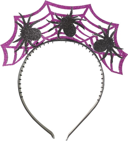 Bentiță Halloween mov cu păianjen