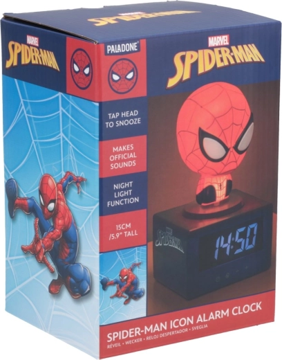 Ceas deșteptător iconic Marvel Spider-Man cu lumină de noapte
