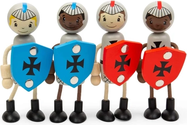 Bigjigs Toys set de figurine din lemn cavaleri medievali